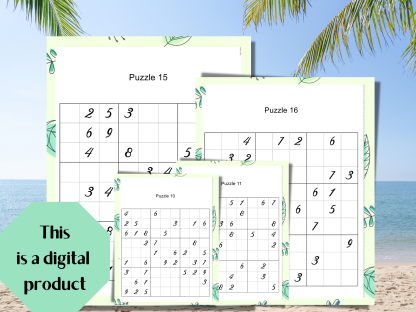 77 Easy Large Print Sudoku Puzzles for Beginners or Children, Big Print with Only One Sudoku Logic Puzzle Per Page, Digital Download - Image 4