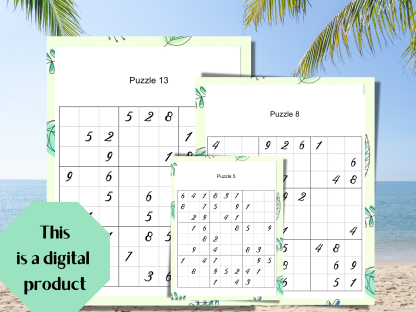 77 Easy Large Print Sudoku Puzzles for Beginners or Children, Big Print with Only One Sudoku Logic Puzzle Per Page, Digital Download - Image 5