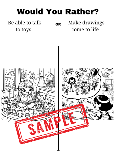 Would You Rather? Coloring Pages-Super Powers Edition! Printables/Digital Download - Image 6
