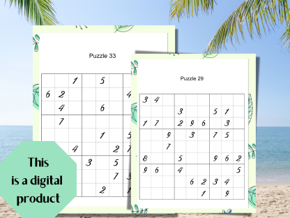 77 Easy Large Print Sudoku Puzzles for Beginners or Children, Big Print with Only One Sudoku Logic Puzzle Per Page, Digital Download - Image 6