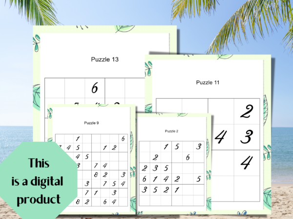 77 Easy Large Print Sudoku Puzzles for Beginners or Children, Big Print with Only One Sudoku Logic Puzzle Per Page, Digital Download - Image 8