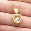 Funny Memory Not Naughty Gold Heart Knot Necklace - Image 2
