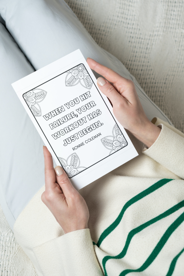 Printable Gym Motivation Quotes Coloring KDP Interior - Image 2