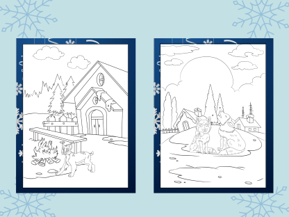 10 Fun and Relaxing Wintertime Fun Digital Coloring Pages for Kids and Adults - Image 3