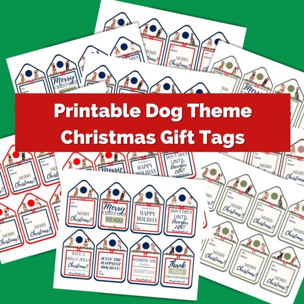 printable dog theme christmas gift tags