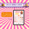 CIRCUS BINGO ACTIVITY, 30 different bingo cards for each child, super easy to print and use, fun for the whole family as well as party games - Image 12