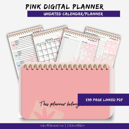 Undated Digital Planner in Pink - Image 5