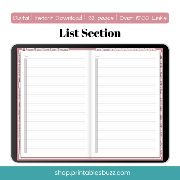 Weekly Time Blocking Digital Planner - Blogging Planner