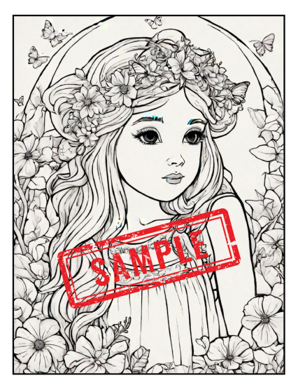 Enchanted Realms: Fairies, Mermaids, and Princesses - A Digital Coloring Book Collection for Girls...DIGITAL DOWNLOAD! - Image 5