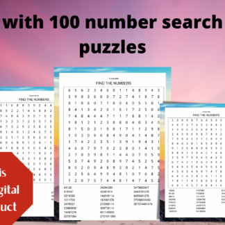 100 Relaxing Number Search Digital Download Puzzles and 5 Bonus Dog Inspired Coloring Pages Activity Pack - Image 4