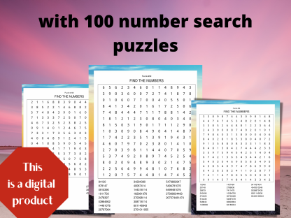 100 Relaxing Number Search Digital Download Puzzles and 5 Bonus Dog Inspired Coloring Pages Activity Pack - Image 4