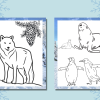 50 Fun and Relaxing Wintertime Digital Coloring Pages for Kids and Adults, Nature Coloring Pack, Northern Animals, Travel Friendly Activity - Image 4