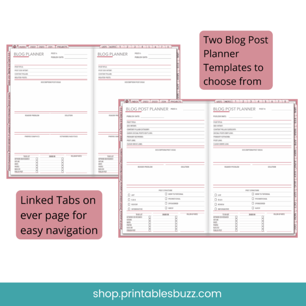 Weekly Time Blocking Digital Planner - Blogging Planner