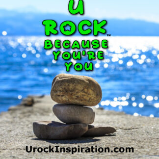 U Rock Because You're You Inspirational Cards