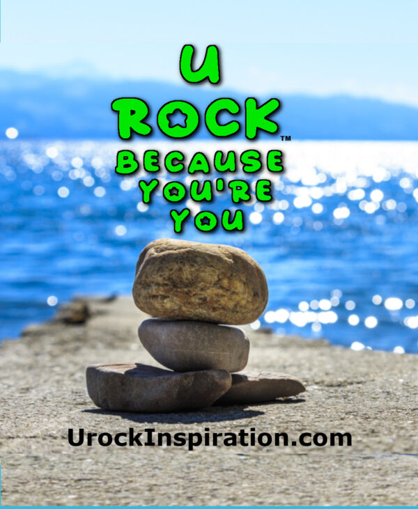U Rock Because You're You Inspirational Cards