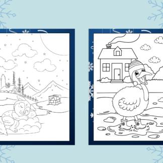 10 Fun and Relaxing Wintertime Fun Digital Coloring Pages for Kids and Adults - Image 5