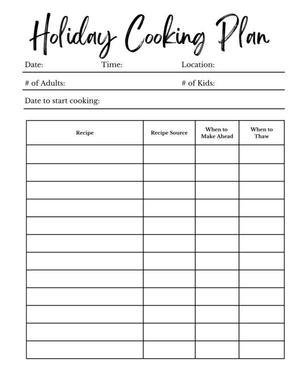 Meal Planner, Menu, Grocery List, Kitchen Conversions, Holiday Meal Planner, Inventory, PRINTABLE - Image 5