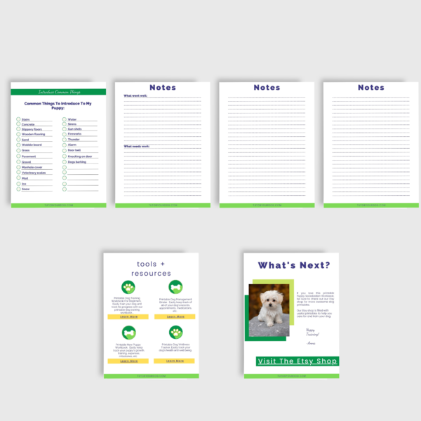 Printable Puppy Socialization Workbook | Puppy Socialization Checklist | Puppy Socialization List | New Puppy Training Planner | Pet Tracker - Image 9