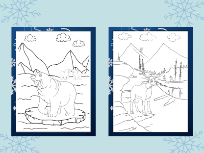 10 Fun and Relaxing Wintertime Fun Digital Coloring Pages for Kids and Adults - Image 6