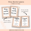 Pregnancy Announcement Wine Labels, New Baby Gift for Grandparents, Twin Announcement Wine Bottle Bundle, Our Family is Growing Sticky Labels