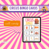 CIRCUS BINGO ACTIVITY, 30 different bingo cards for each child, super easy to print and use, fun for the whole family as well as party games - Image 14