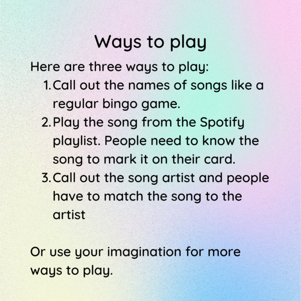 Girls Night Party Game, Music Bingo, Singo Bingo Cards, Girls Night Out - Image 8