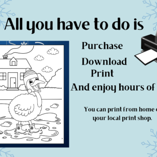 10 Fun and Relaxing Wintertime Fun Digital Coloring Pages for Kids and Adults - Image 8