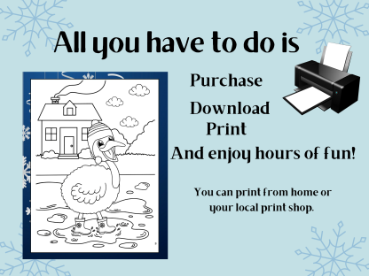10 Fun and Relaxing Wintertime Fun Digital Coloring Pages for Kids and Adults - Image 8