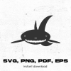 Ferocious smiling shark - svg, png, pdf, eps Fero- graphic design, clip art- instant download