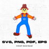 Smiling, friendly farm scarecrow - Halloween - children - svg, png, pdf, eps - graphic design, clip art- instant download