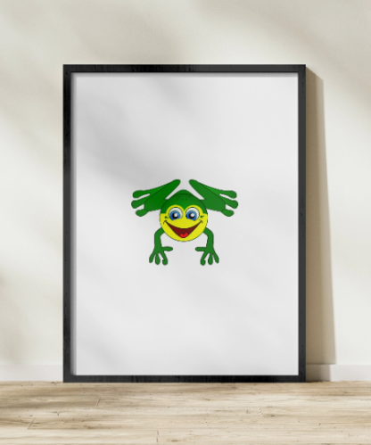 Smiling, cute kids happy green frog - svg, png, pdf, eps - graphic design, clip art- instant download - Image 2