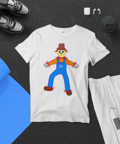Smiling, friendly farm scarecrow - Halloween - children - svg, png, pdf, eps - graphic design, clip art- instant download - Image 3