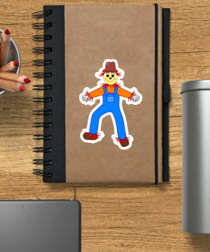 Smiling, friendly farm scarecrow - Halloween - children - svg, png, pdf, eps - graphic design, clip art- instant download - Image 5