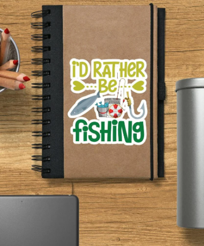 I'd Rather Be Fishing, Fun Hobby, Husband Gift, svg, png, pdf, eps clip art, instant download - Image 3