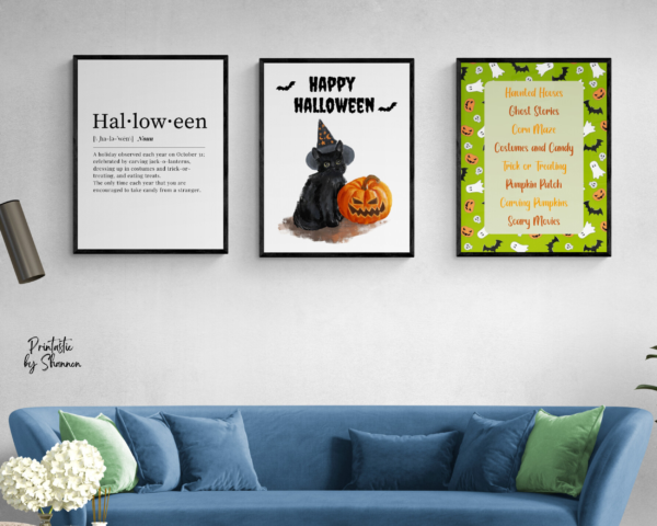 Set of 3 Halloween Wall Art Digital Prints | Funny Definition | Happy Halloween | Favorites | Ghosts | Pumpkin - Image 3