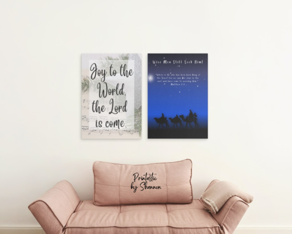 Christmas Digital Prints, Printable Wall Art, Scripture, Wise Men, Nativity, Luke 2 - Image 3