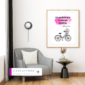 living room mock up with gardening quote printable on a wildflower farmhouse design - bicycle