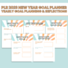 PLR 2023 New Year Goal Planner- yearly goal planning and reflections pages