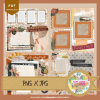 DIGITAL SCRAPBOOK Page - Winter Digital Scrapbook Layout - Pre-Made Shabby Vintage Quick Page Layouts, Pack 5 - 10 Styles - jpg png 12 x 12 - Image 2
