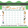 Undated Printable Monthly Calendar in Cute Love Bird Design - Image 2