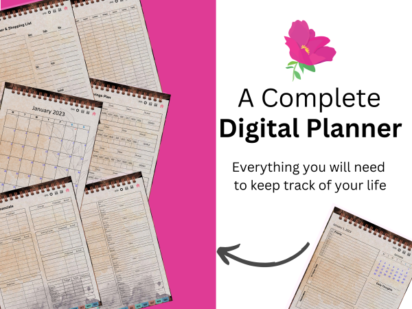 2023 Digital Planner - Dated & Hyperlinked | Cats On The Moon - Image 2