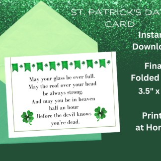 Printable St. Patrick's Day Card, Irish Blessing