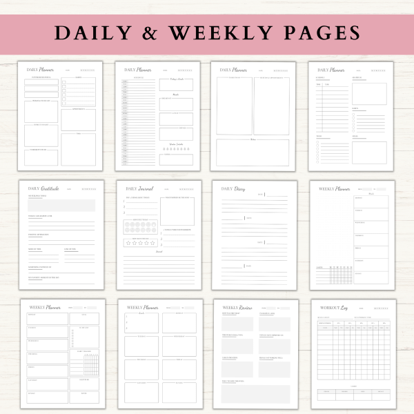 Life Planner Bundle | Daily Planner | Weekly Planner | Habit Tracker | Productivity Planner | Letter | A4 | A5 | PDF | Printable Planner | Digital Planner - Image 2