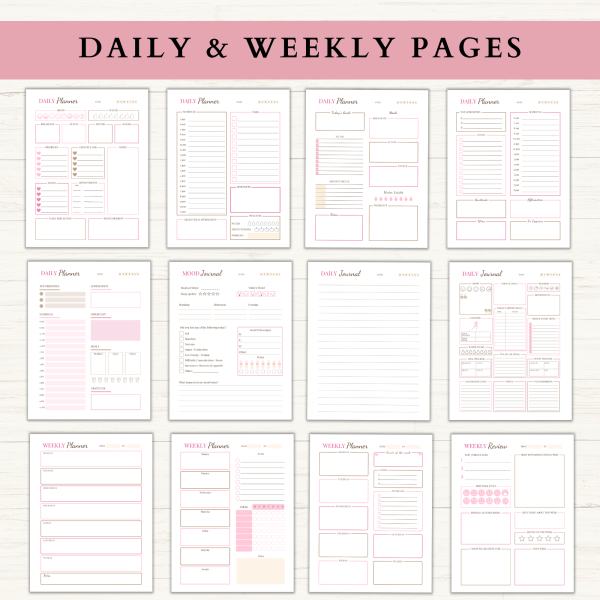 Personal Planner Bundle | Daily Planner | Daily Journal | Habit Tracker | Self Care Planner | Letter | A4 | A5 | PDF | Printable Planner | Digital Planner - Image 2