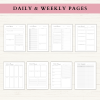 Printable Planner | Daily Planner | Weekly Planner | Habit Tracker | Monthly Planner | Letter | A4 | A5 | PDF | Printable Planner | Digital Planner - Image 2