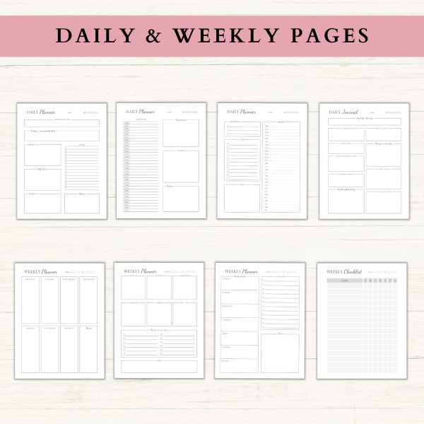 Printable Planner | Daily Planner | Weekly Planner | Habit Tracker | Monthly Planner | Letter | A4 | A5 | PDF | Printable Planner | Digital Planner - Image 2