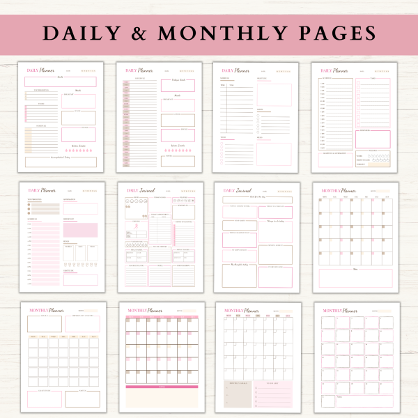 Essentials Planner Bundle | Daily Planner | Weekly Planner | Monthly Planner | Habit Tracker | Letter | A4 | A5 | PDF | Printable Planner | Digital Planner - Image 2