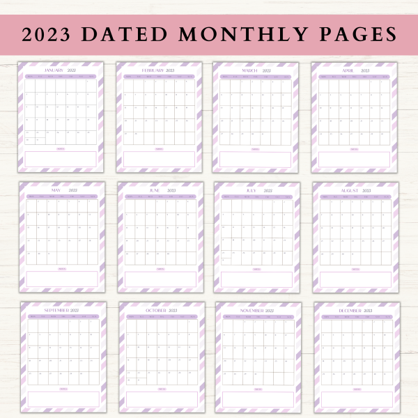 2023 Monthly Planner Bundle | Monthly Planner Printable | Daily Planner | Weekly Planner | US Letter | Printable Planner | Digital Planner - Image 2