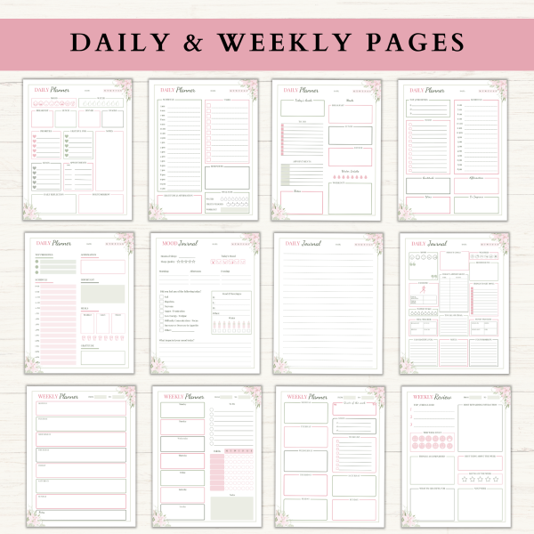 Personal Planner Bundle | Daily Planner | Daily Journal | Habit Tracker | Self Care Planner | US Letter | PDF | Printable Planner | Digital Planner - Image 2