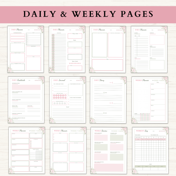 Life Planner Bundle | Daily Planner | Weekly Planner | Habit Tracker | Productivity Planner | US Letter | PDF | Printable Planner | Digital Planner - Image 2